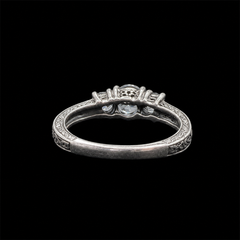 Vintage UTC 925 Sterling Silver 3 Stone Aquamarine Filigree Ring Size 7
