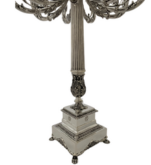 ITALIAN 925 STERLING SILVER HANDMADE LEAF APPLIQUE ORNATE 10 LIGHT CANDELABRA