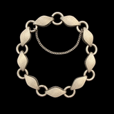 Mr Silverware Vintage Alton Sweden 935 Sterling Silver Modernist Marquise Link Bracelet 6.75"