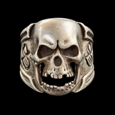 Mr Silverware Vintage Sterling Silver Large Skull Gothic Biker Ring Size 12
