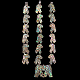 Mr Silverware Mexico Vintage Sterling Silver Abalone Inlay Scroll Link Necklace & Bracelet Set