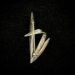 Denmark Modern Sterling Silver Leaf Brooch by Gertrude Engel Rougie for Anton Michelsen