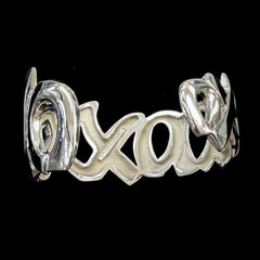 Tiffany & Co. Paloma Picasso Sterling Silver Love & Kisses Cuff Bracelet 6.75"