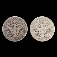 1915-D & 1915-S Barber 90% Silver Half Dollars – Lot of 2