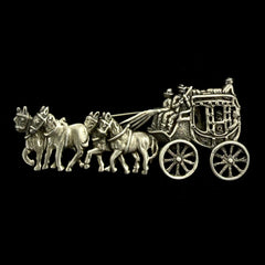 Mr Silverware Mexico D'Molina Vintage Sterling Silver Horse Drawn Stagecoach Carriage Brooch