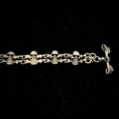 Vintage Sterling Silver Skull Bracelet