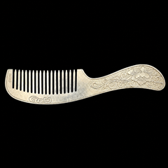 Vintage Chinese Traditional Peony Pattern 999 Fine Silver Hair Comb