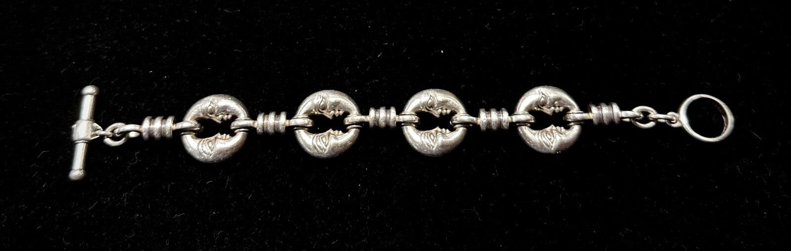 Barry Kieselstein-Cord Rare Sterling Silver Man in the Moon Bracelet 7.5"