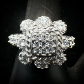 Judith Ripka Sterling Silver Cubic Zirconia Cluster Ring Size 6