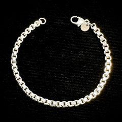 Tiffany & Co. Sterling Silver Venetian Link Box Chain 7.5"