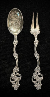Oldemor By TH. Marthinsen Vintage Sterling Silver Small Spoon & Olive Fork