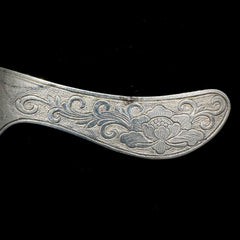 Vintage Chinese Traditional Peony Pattern 999 Fine Silver Hair Comb