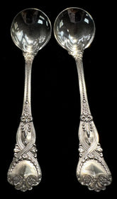 St.James By Tiffany & Co. Two Sterling Silver Old Style Ice Cream Spoons 5.5"