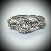 Judith Ripka Thailand Sterling Silver Cubic Zirconia Ring Size 7.75