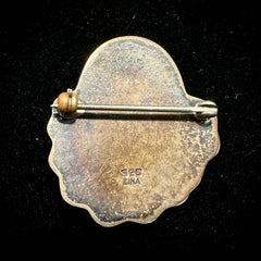 Zina Sherman Vintage Sterling Silver Jester Joker Brooch Pin
