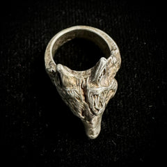Vintage Sterling Silver 3D Wolf Ring Size 6.75