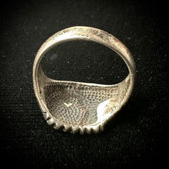 Vintage Sterling Silver Navajo Bald Eagle Crushed Turquoise Inlay Ring Size 10