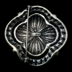 Monet Vintage Sterling Silver Beaded Floral Brooch/Pin