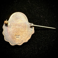 Zina Sherman Vintage Sterling Silver Jester Joker Brooch Pin