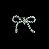 Tiffany & Co. Sterling Silver & 14k Yellow Gold Rope Bow Brooch Pin
