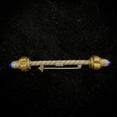 Vintage TP-112 MEXICO 925 Sterling Silver & Brass Pin Brooch