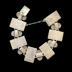 Mexico Taxco Vintage TP-110 Sterling Silver Panel Link Bracelet