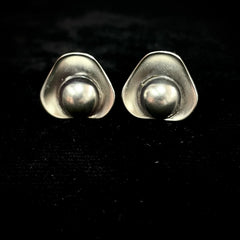 Danehof Denmark Handmade Sterling Silver Modernist Ear-Clips