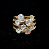 Thailand FAS Gold Plated Sterling Silver Ring With Cubic Zirconias - Size 6