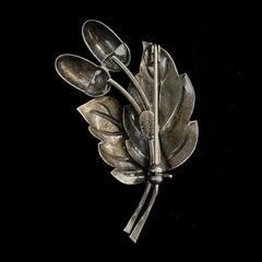 Hermann Siersbøl Vintage Sterling Silver Leaf Pin/Brooch
