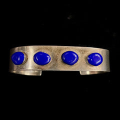 Mexico TF-57 Vintage Sterling Silver Bangle Lapis Lazuli