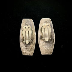 Vintage Sterling Silver & Brass Ear-Clip Earrings