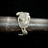 Vintage Sterling Silver Marcasite Frog Ring Size 7.5