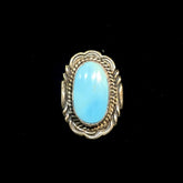 Vintage Victor Chee Sterling Silver Ring With Turquoise Band Size 8