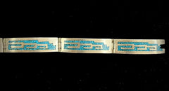Mexico TAXCO TC-49 Sterling Silver Bracelet With Turquoise Inlay 7.5"