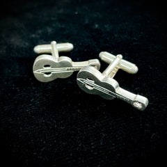 Vintage Sterling Silver Cufflinks Ukulele, Guitar, Violin