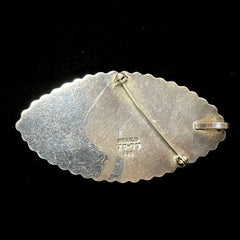 Mexico TD-77 925 Vintage Sterling Silver Domed & Beaded Brooch Pin/Pendant