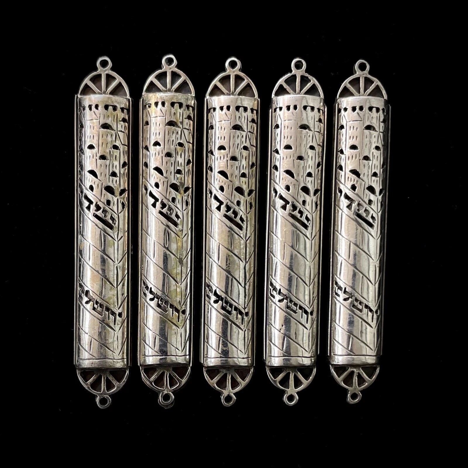 Vintage Sterling Silver Judaica Small Mezuzah Holder