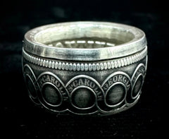 Continental Dollar .999 Fine Silver Handcrafted Coin Ring Size 10.25