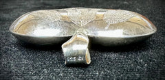 Vintage Large Puffy Heart Sterling Silver Etched Pendant
