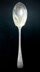 Tiffany & Co. Vintage Floral Sterling Silver Serving Spoon Monogrammed 8.75"