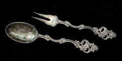 Oldemor By TH. Marthinsen Vintage Sterling Silver Small Spoon & Olive Fork