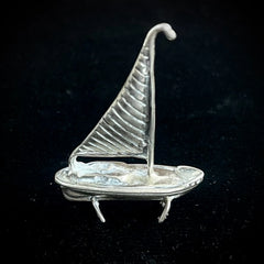 Vintage 800 Silver Miniature Sail Boat