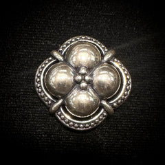 Monet Vintage Sterling Silver Beaded Floral Brooch/Pin