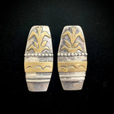 Vintage Sterling Silver & Brass Ear-Clip Earrings