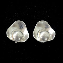 Danehof Denmark Handmade Sterling Silver Modernist Ear-Clips