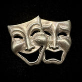 BEAU Vintage Sterling Silver Comedy & Tragedy Mask Brooch Pin