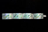 Vintage Mexico Taxco Sterling Silver Wide Panel Bracelet With Abalone