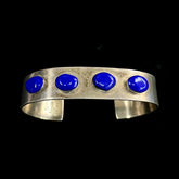 Mexico TF-57 Vintage Sterling Silver Bangle Lapis Lazuli
