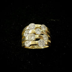 Thailand FAS Gold Plated Sterling Silver Ring With Cubic Zirconias - Size 6