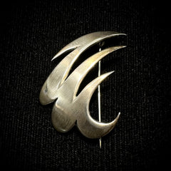 Ra & La Rasmussen and Lassen Vintage Sterling Silver Modernist Wave Brooch Pin